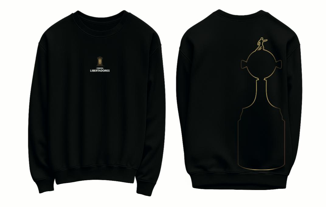 Polerón negro Crew Neck