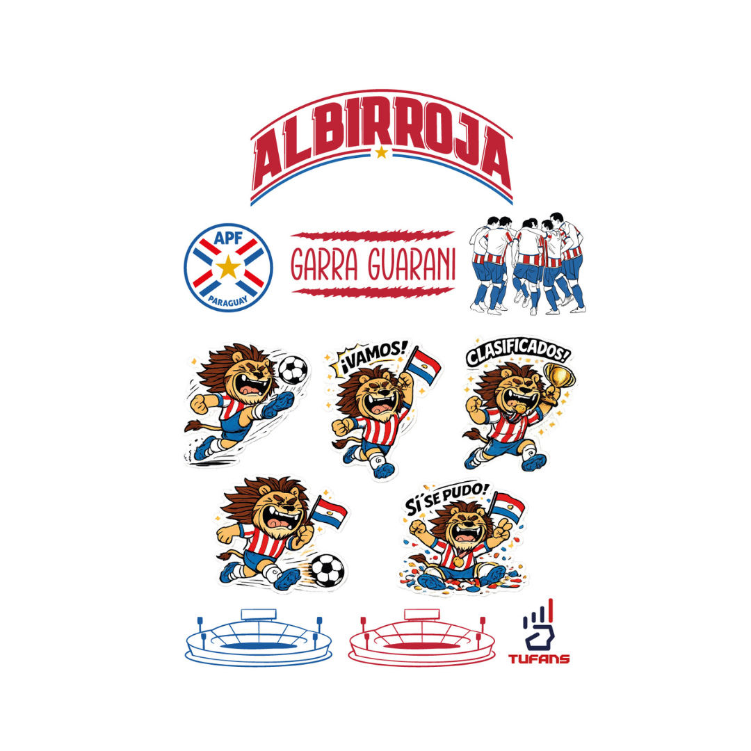 STICKERS COLECCION OFICIAL ALBIRROJA MUNDIAL 2026